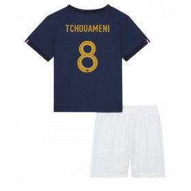 Baby Fußballbekleidung Frankreich Aurelien Tchouameni #8 Heimtrikot WM 2022 Kurzarm (+ kurze hosen)
